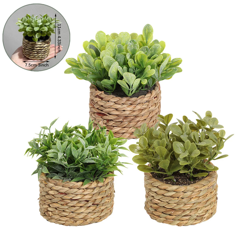 Artificial Eucalyptus Plant in Woven Seagrass Pot