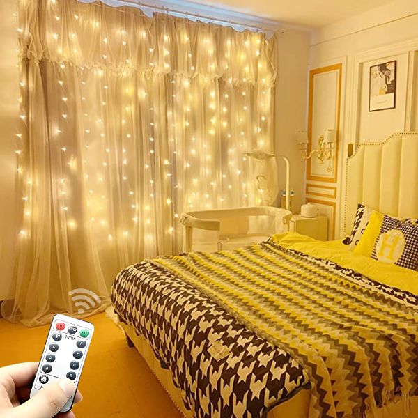 Christmas LED Curtain Lights with Remote Control - Going Up home