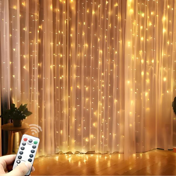 Christmas LED Curtain Lights with Remote Control - Going Up home