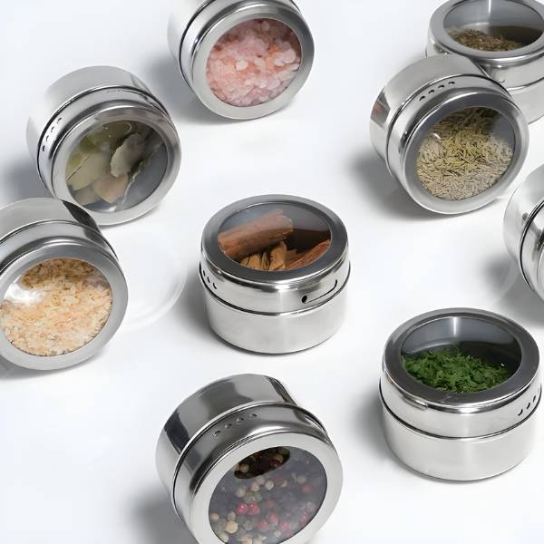 Magnetic Spice Jars - Sophisticated Organizer Set of 6 - Going Up home