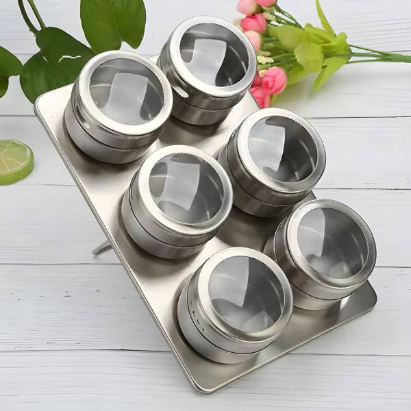 Magnetic Spice Jars - Sophisticated Organizer Set of 6 - Going Up home