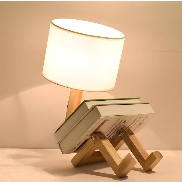 Wooden Bedside Lamp with Book Holder - Going Up home