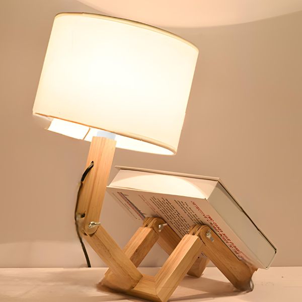 Wooden Bedside Lamp with Book Holder - Going Up home